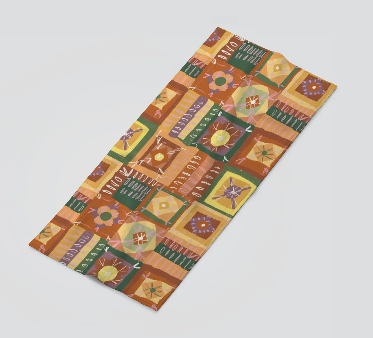 Brown patchwork strandhanddoek van GigiRosado