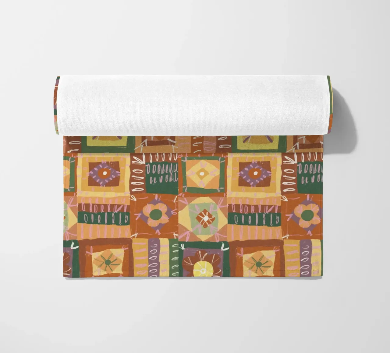 Brown patchwork strandhanddoek van GigiRosado