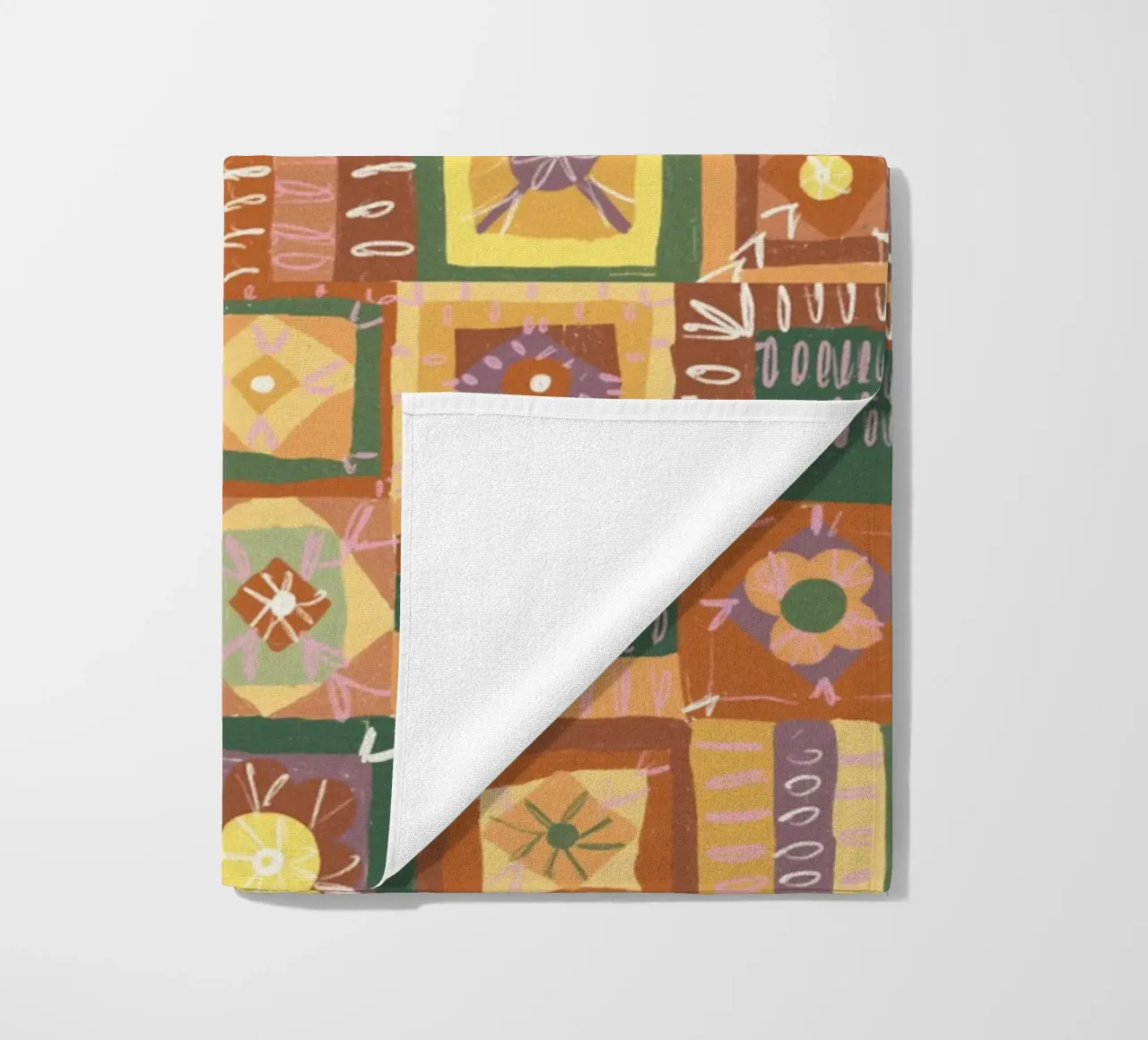 Brown patchwork strandhanddoek van GigiRosado