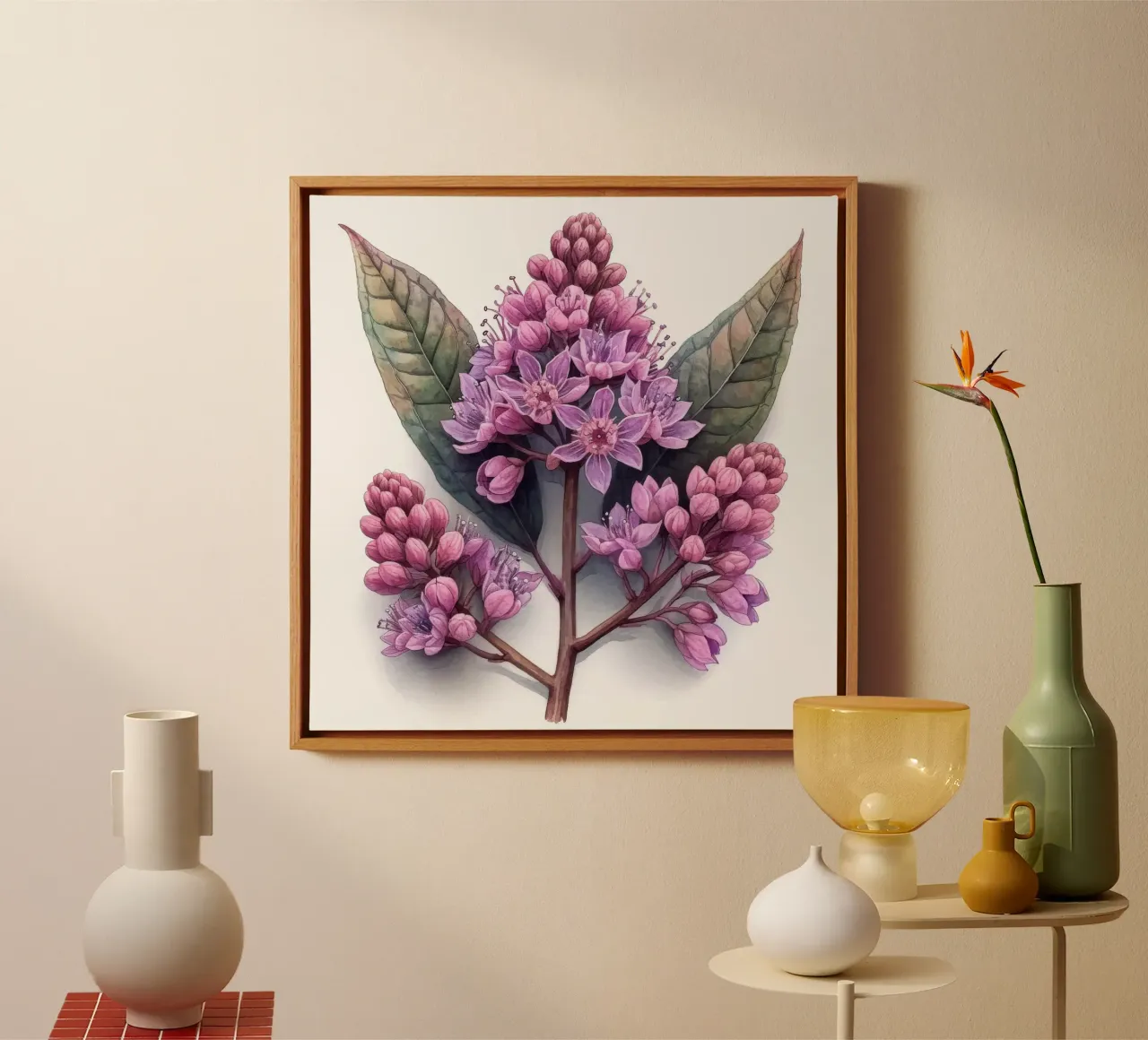Joe Pye Weed Fiore 3 tela con Cornice a cassetta da Bold Blooms
