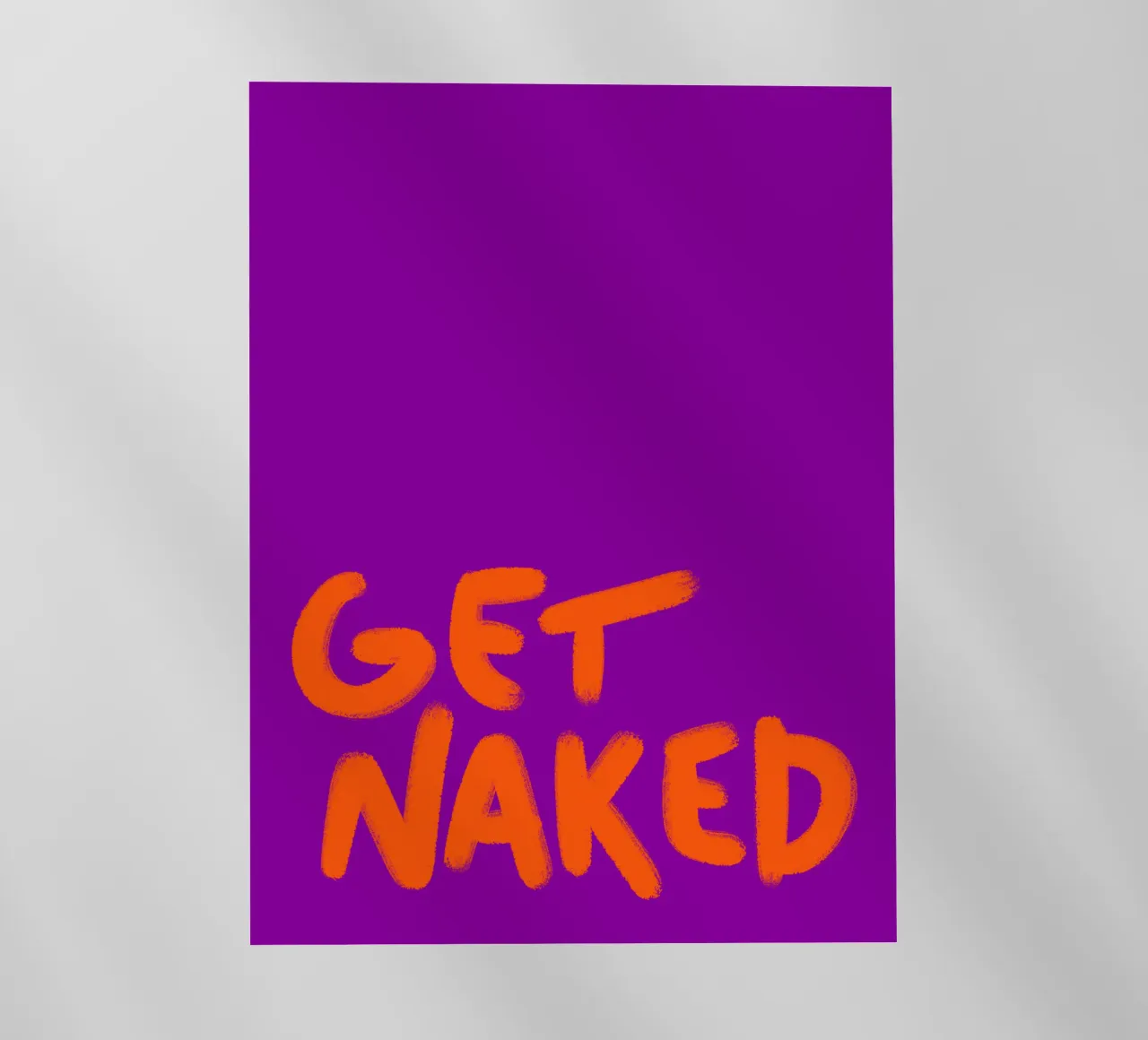 Handlettering nudo arancione su viola pellicola backlit da Illustration Raissa Oltmanns