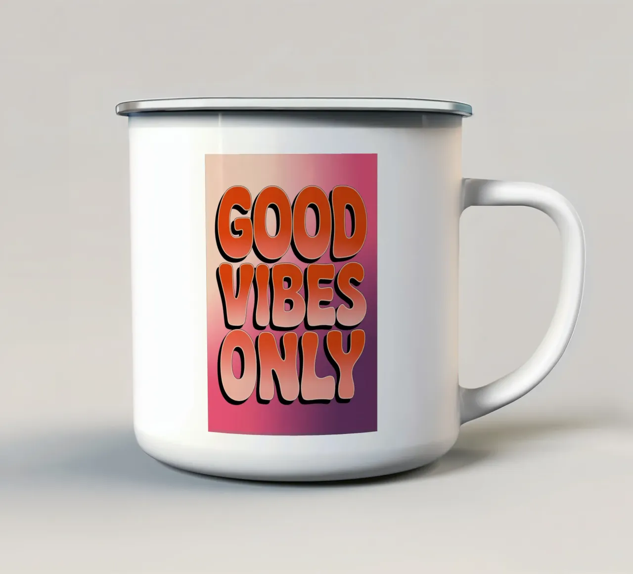 Solo buone vibrazioni tazza in smalto da logic