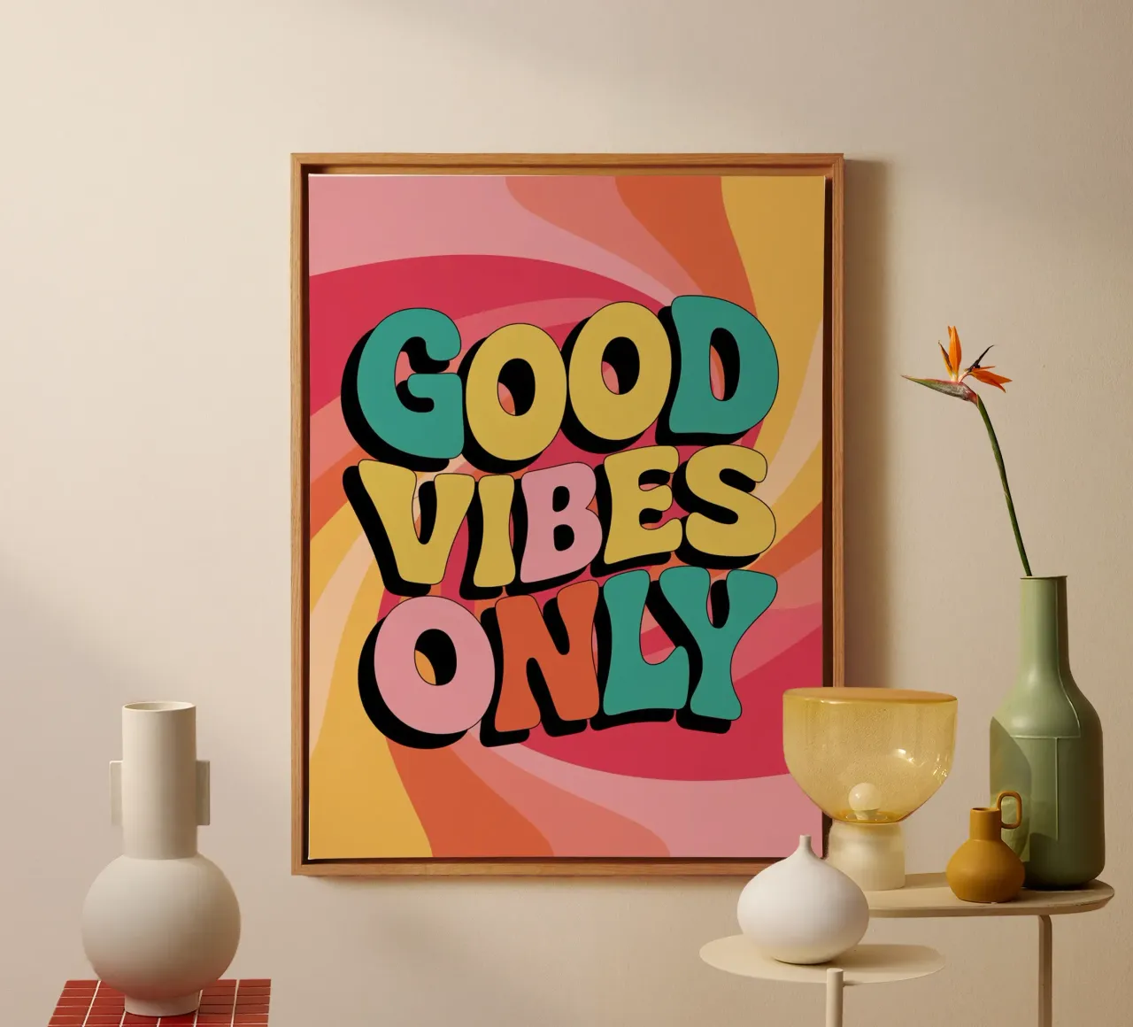 Good Vibes Only canvas with Floater frame by logic