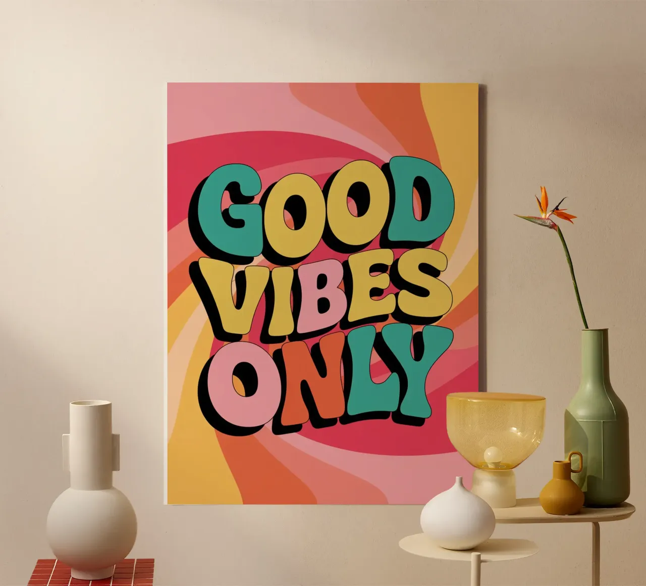 Good Vibes Only canvas with Floater frame by logic