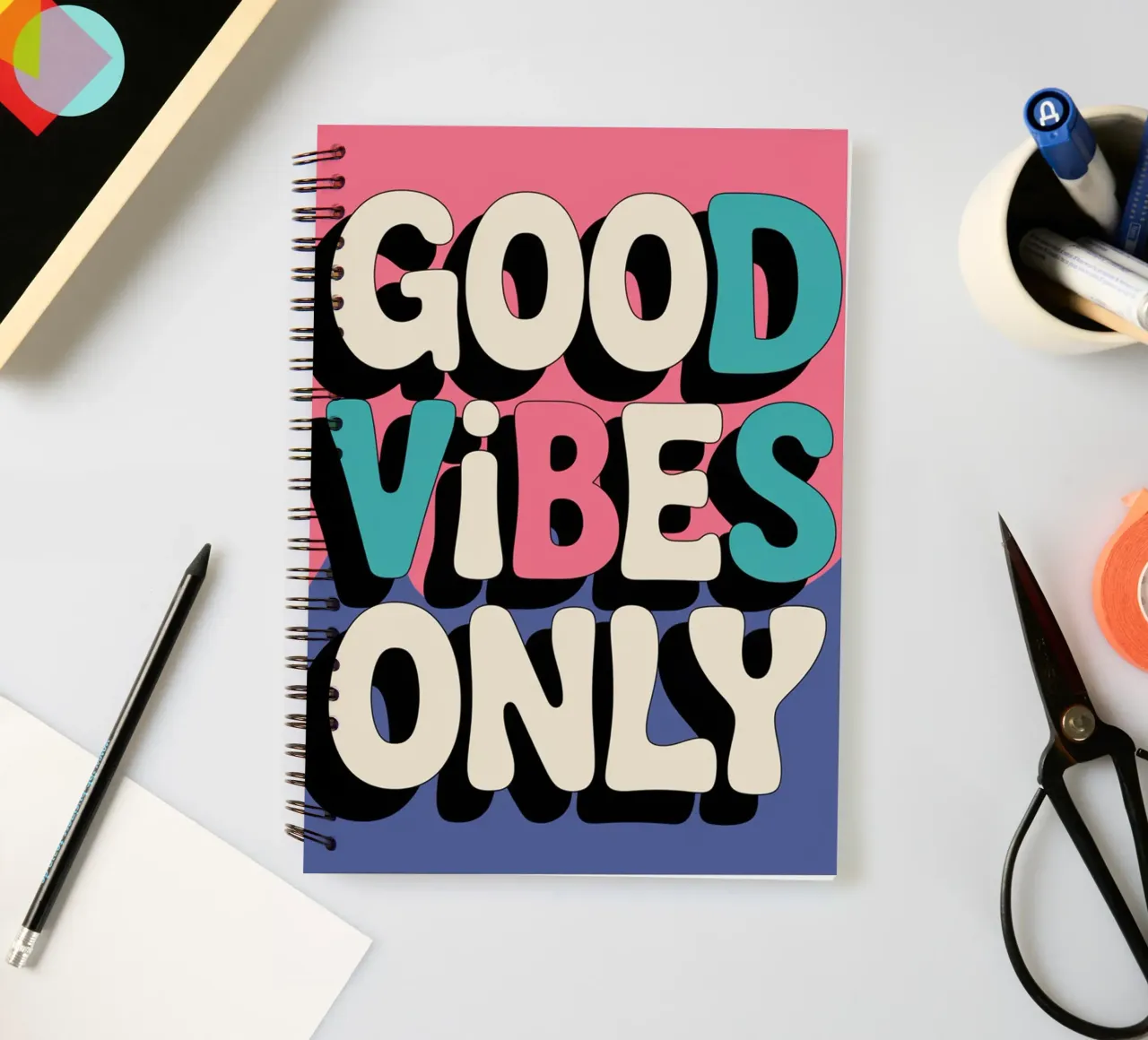 Good Vibes Only spiral notebook by logic
