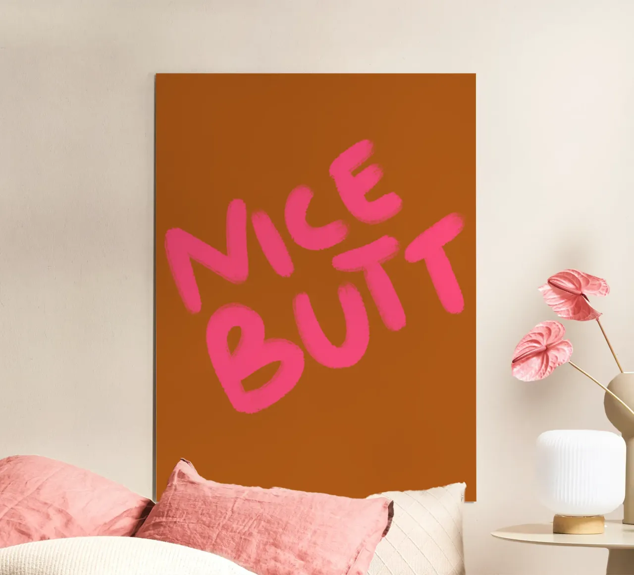 Bella calligrafia Butt poster con telaio in alluminio da Illustration Raissa Oltmanns