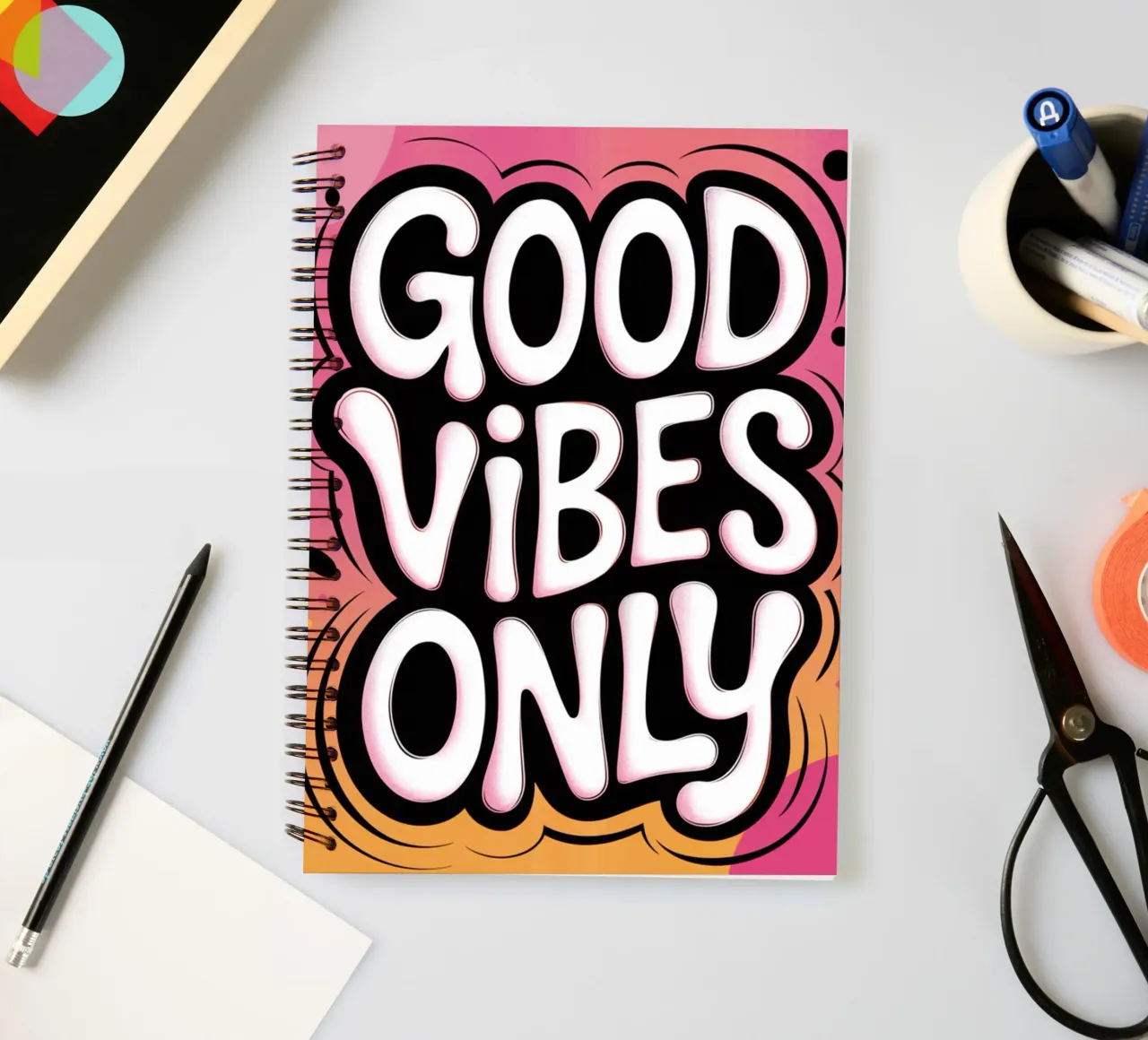 Good Vibes Only spiral notebook by logic