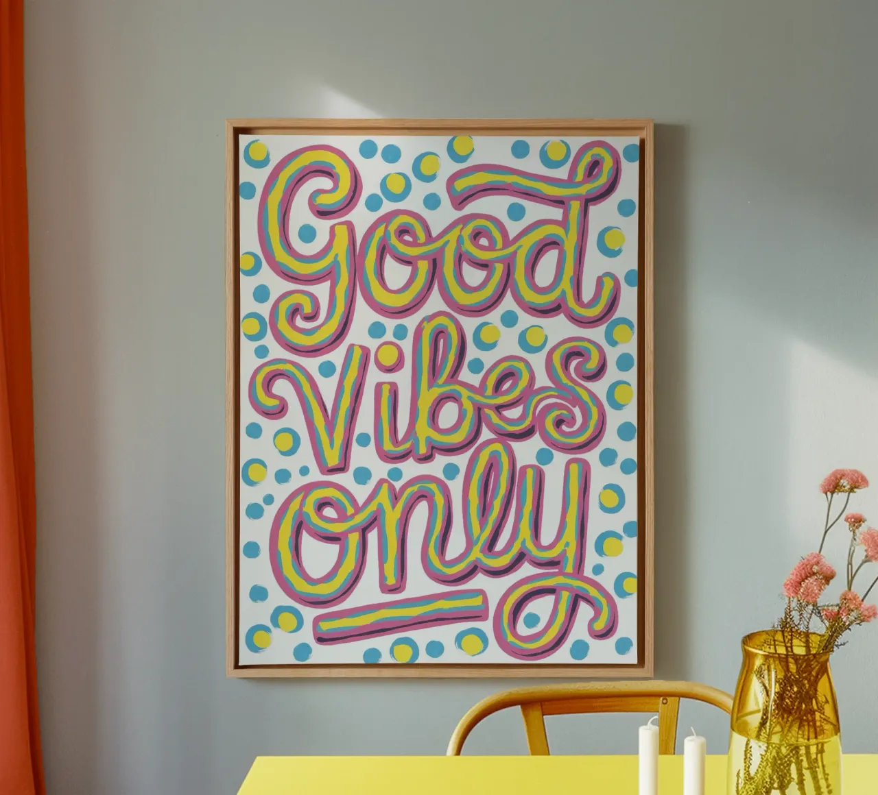Good Vibes Only canvas with Floater frame by logic