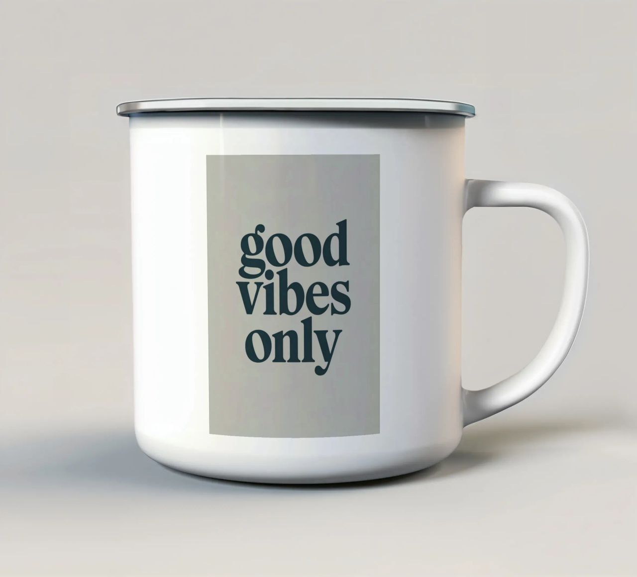Solo buone vibrazioni tazza in smalto da logic