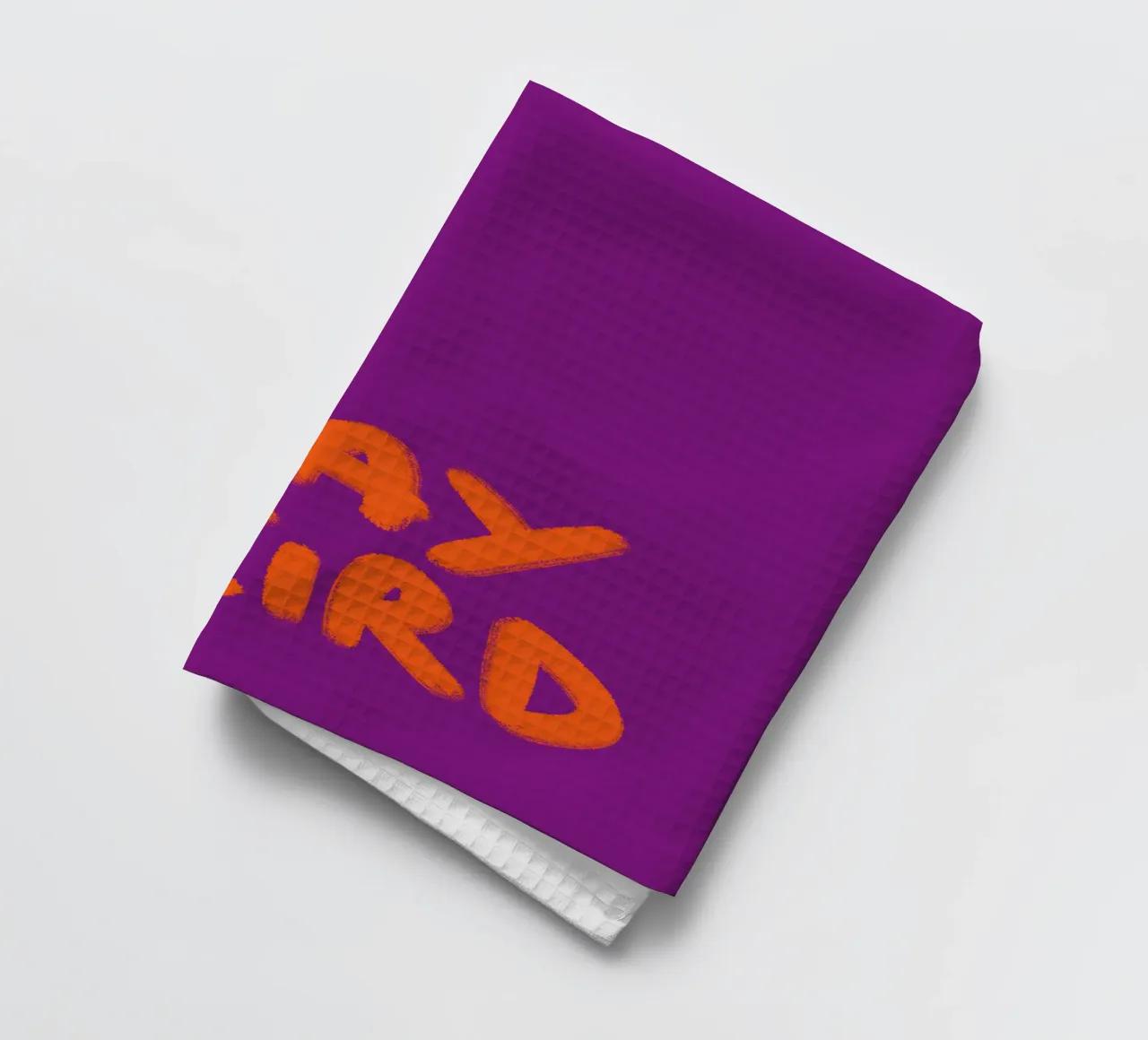 Stay Weird Handlettering orange on violet canovaccio da cucina da Illustration Raissa Oltmanns