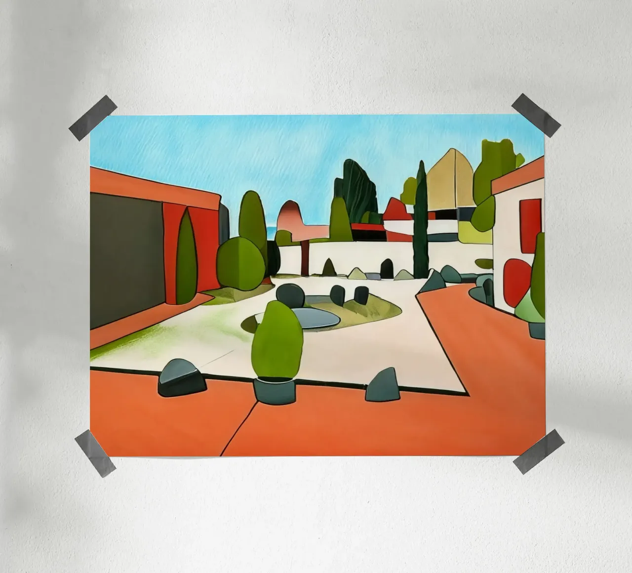 Giardino_1 poster con telaio in plastica da Abstract Art by LK