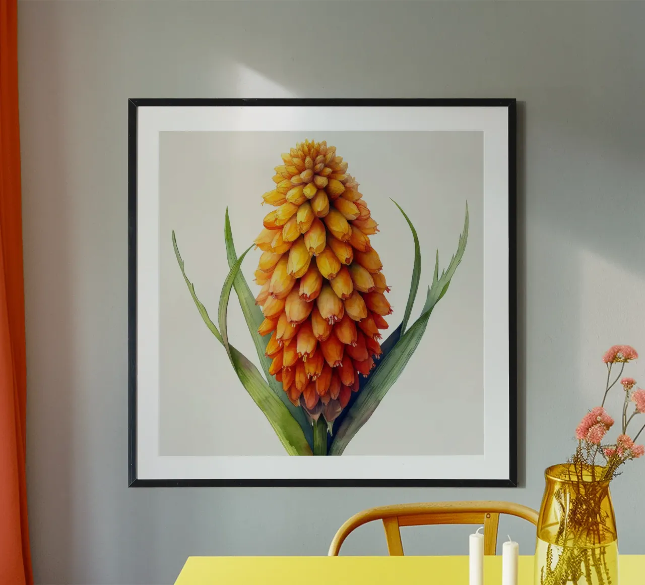 Fiore di Kniphofia 3 poster con telaio in plastica da Bold Blooms
