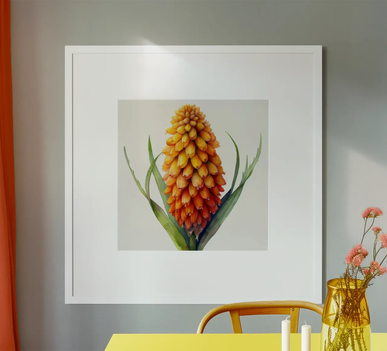 Fiore di Kniphofia 3 poster con telaio in plastica da Bold Blooms