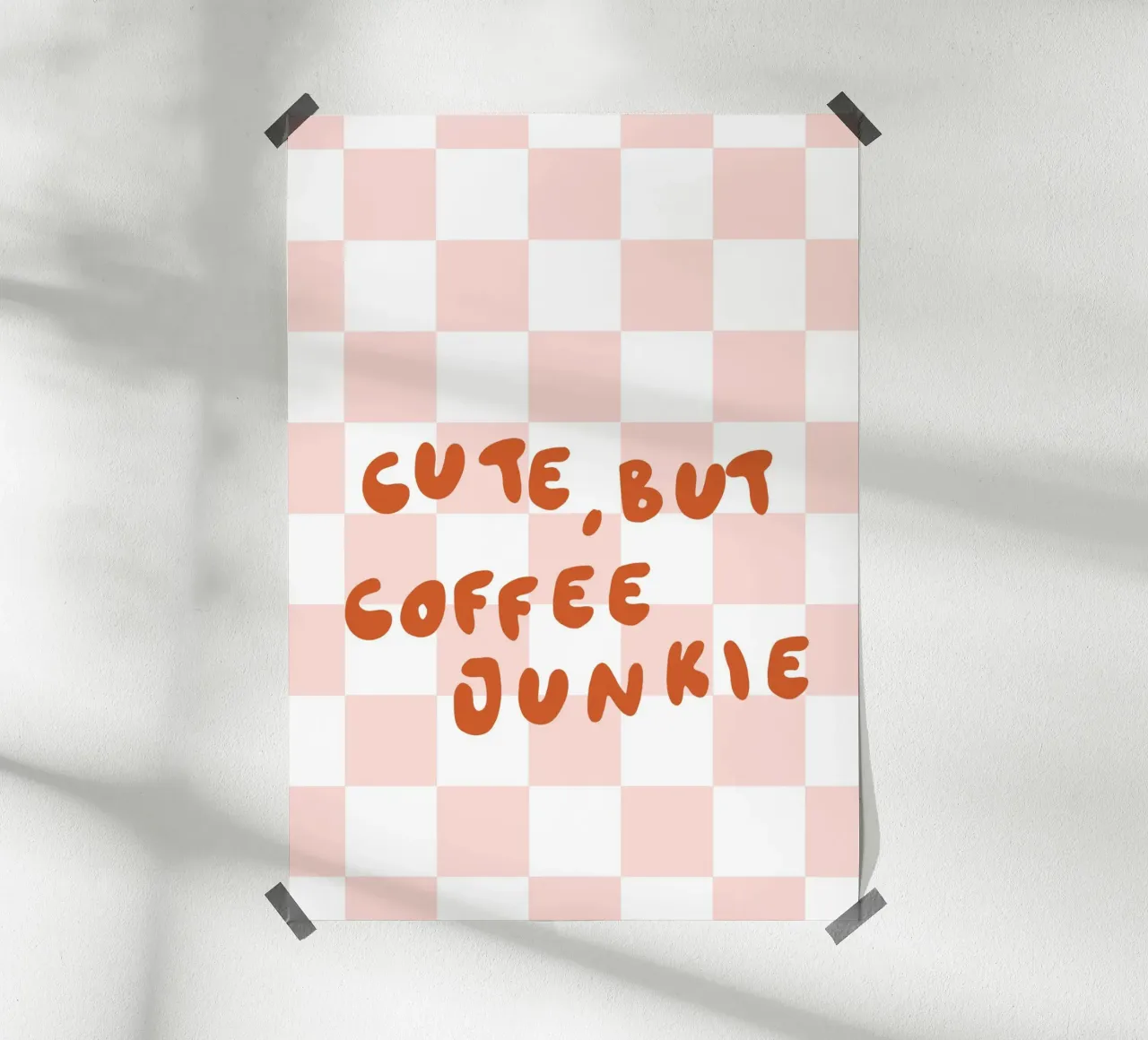 Cute but Coffee Junkie poster con telaio in plastica da KRUTH DESIGN