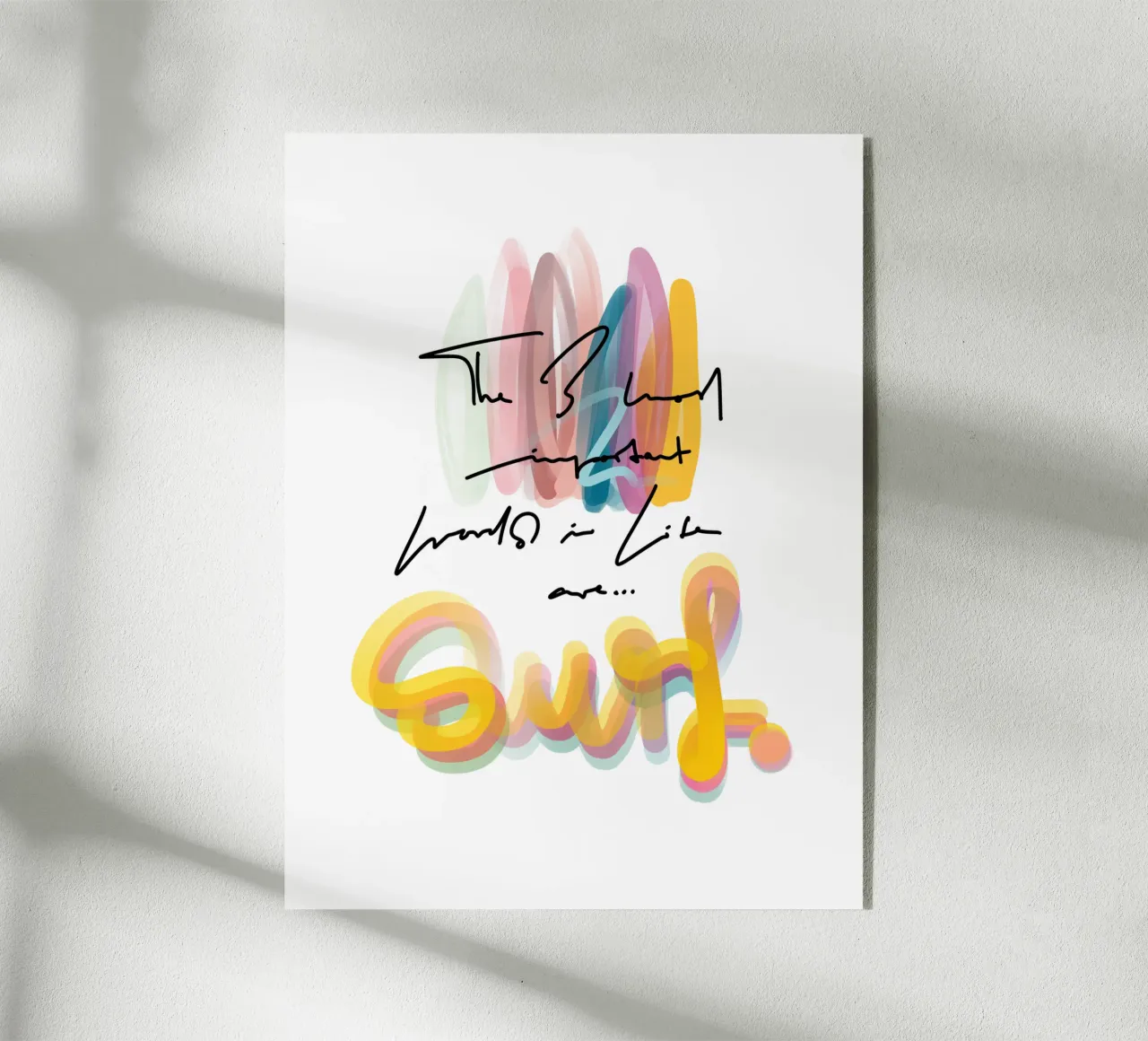 The 3 most important words in life are... plexiglass da LIMITED EDITION LETTERS