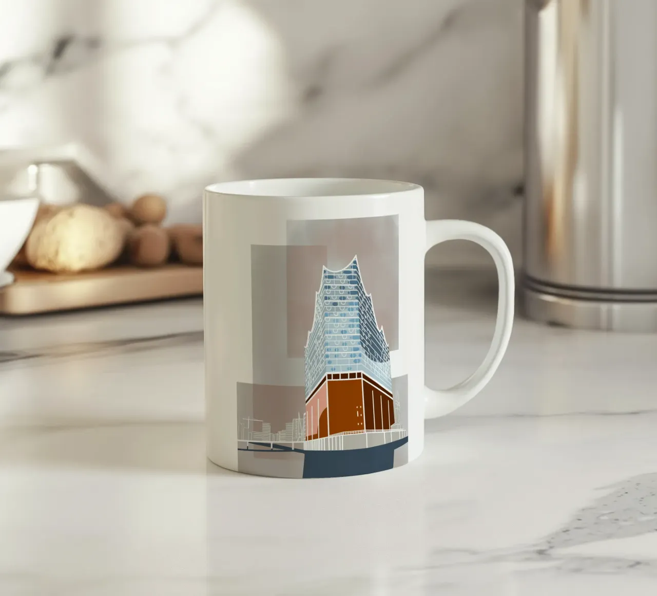 Hamburg Elbphilharmonie - Elphi, Elbe, Hafen, Hafencity tazza in ceramica da fernvej