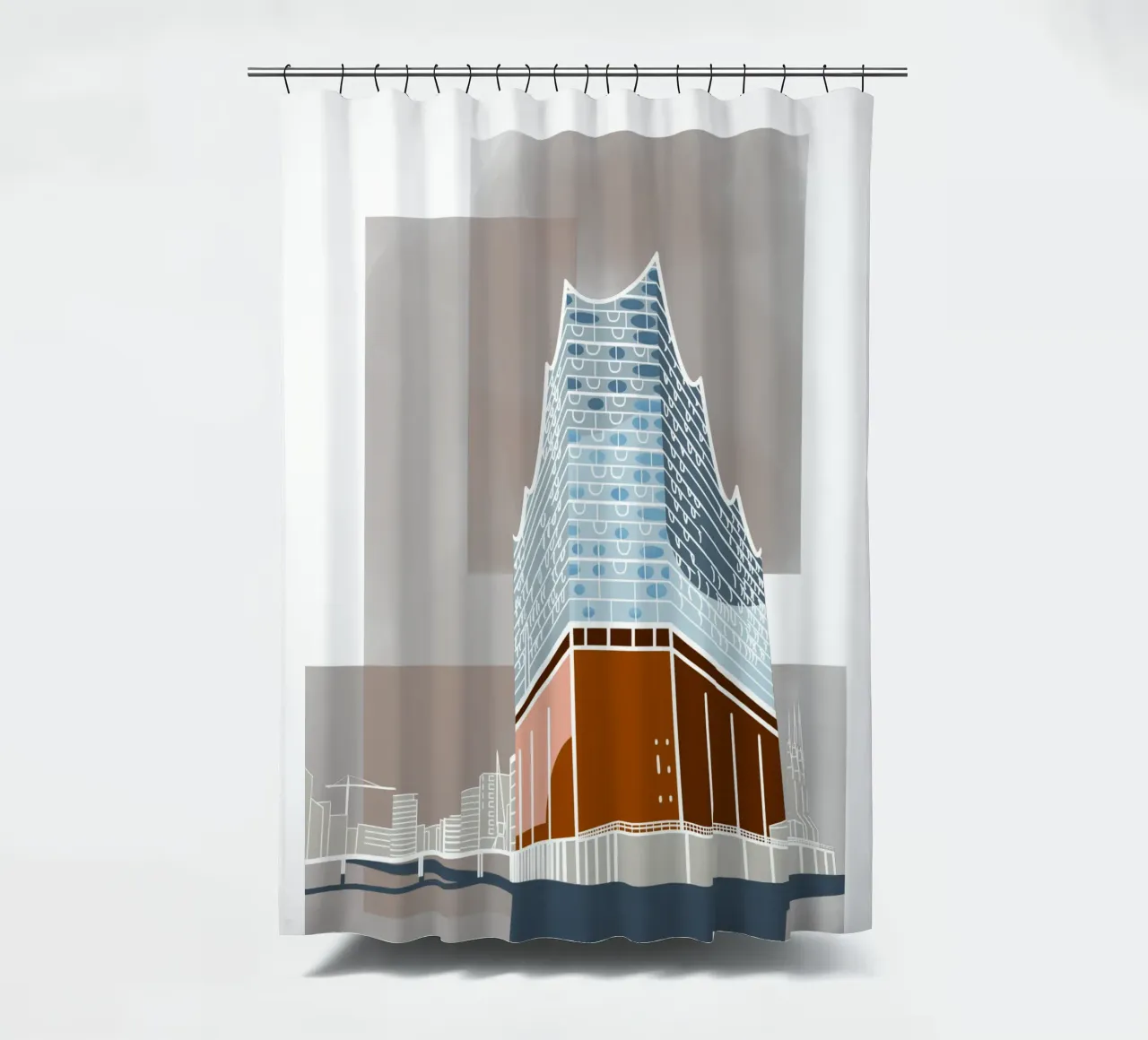 Hamburg Elbphilharmonie - Elphi, Elbe, Hafen, Hafencity tenda da doccia da fernvej