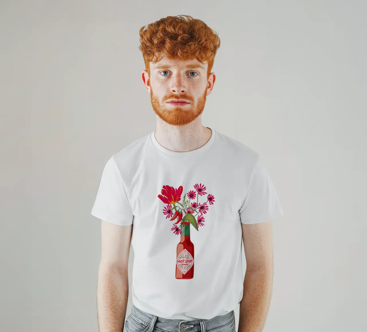 Cose piccanti - Peperoncini e fiori t-shirt da Illustration Raissa Oltmanns