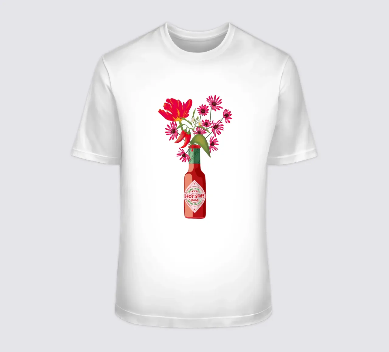Cose piccanti - Peperoncini e fiori t-shirt da Illustration Raissa Oltmanns