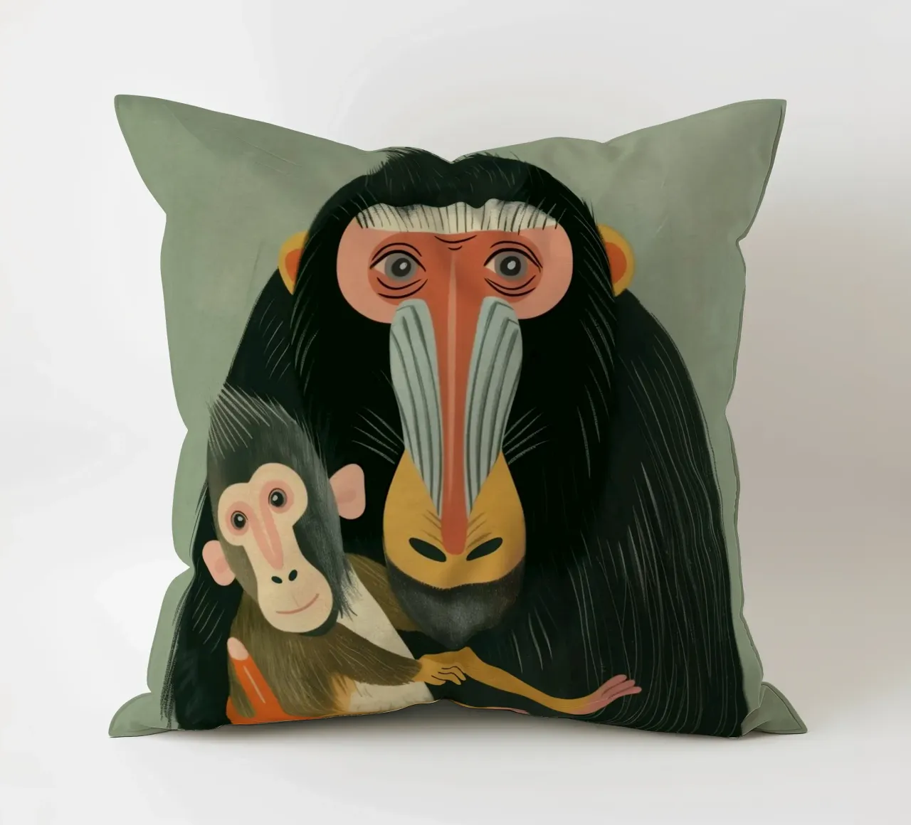 Boho Nursery 19 Baboon cuscino da Boho Print Collection