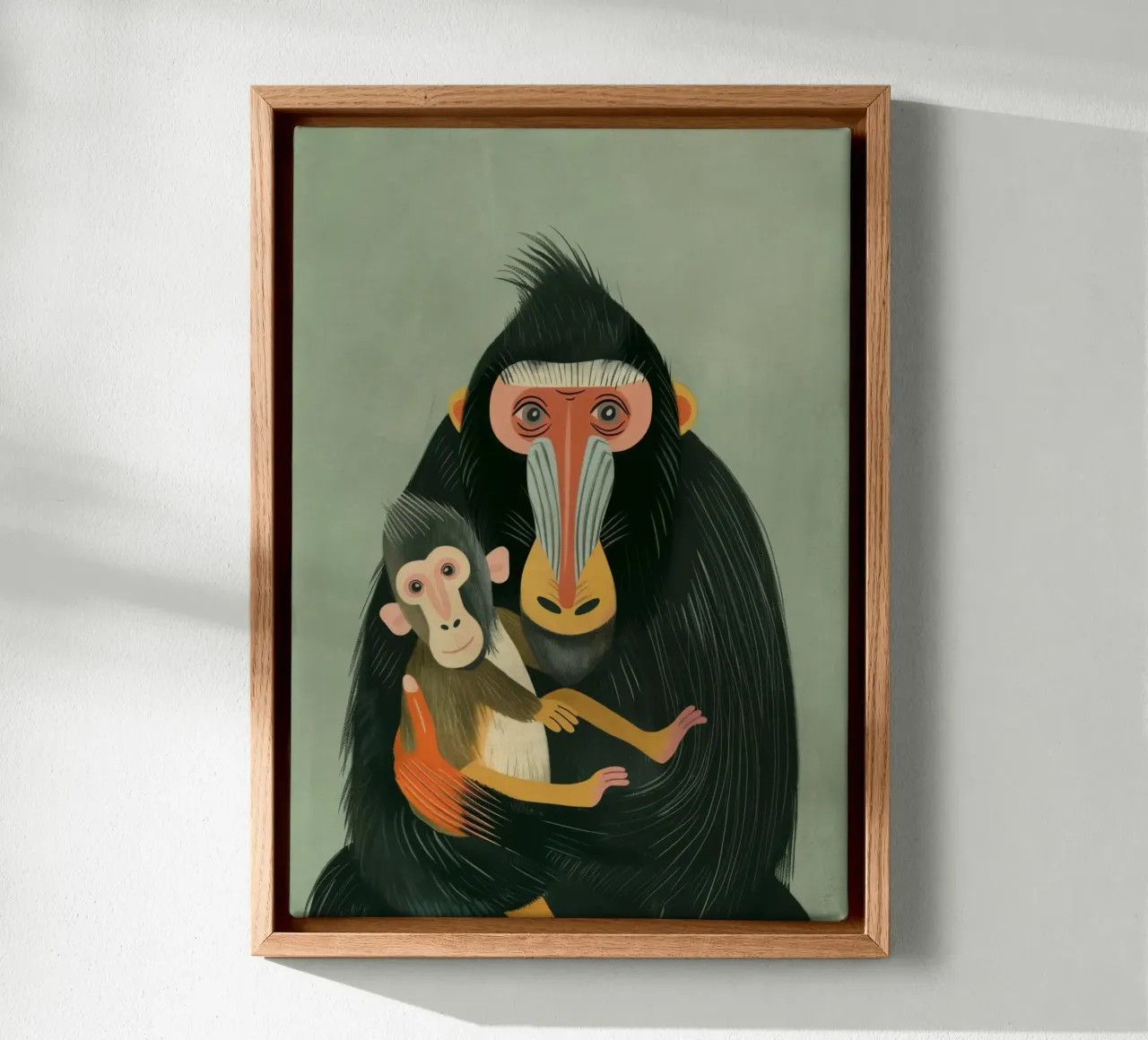 Boho Nursery 19 Baboon tela con Cornice a cassetta da Boho Print Collection