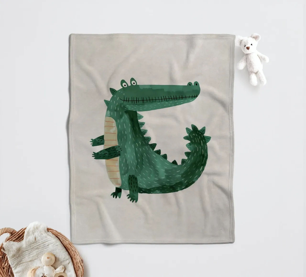 Boho Nursery 19 Crocodile coperta in pile da Boho Print Collection