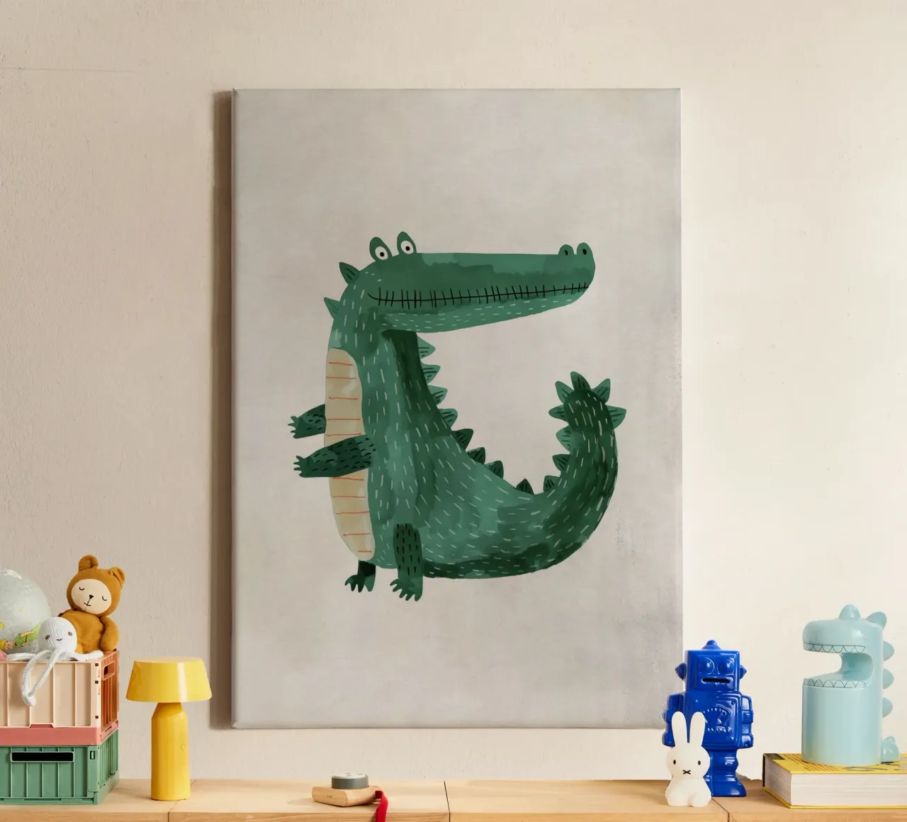 Boho Nursery 19 Crocodile tela con Cornice a cassetta da Boho Print Collection