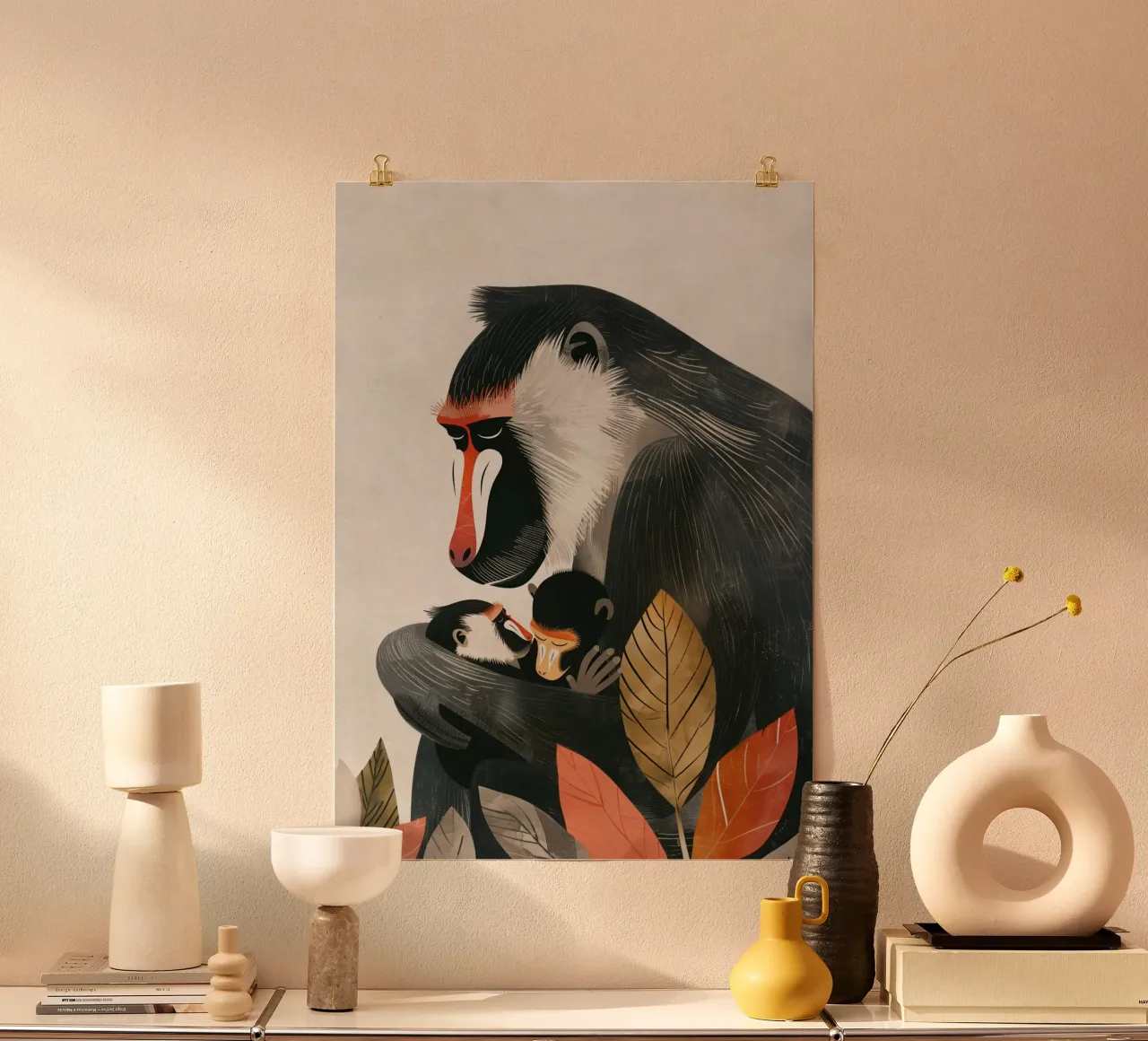 Boho Nursery 20 Baboon poster da Boho Print Collection