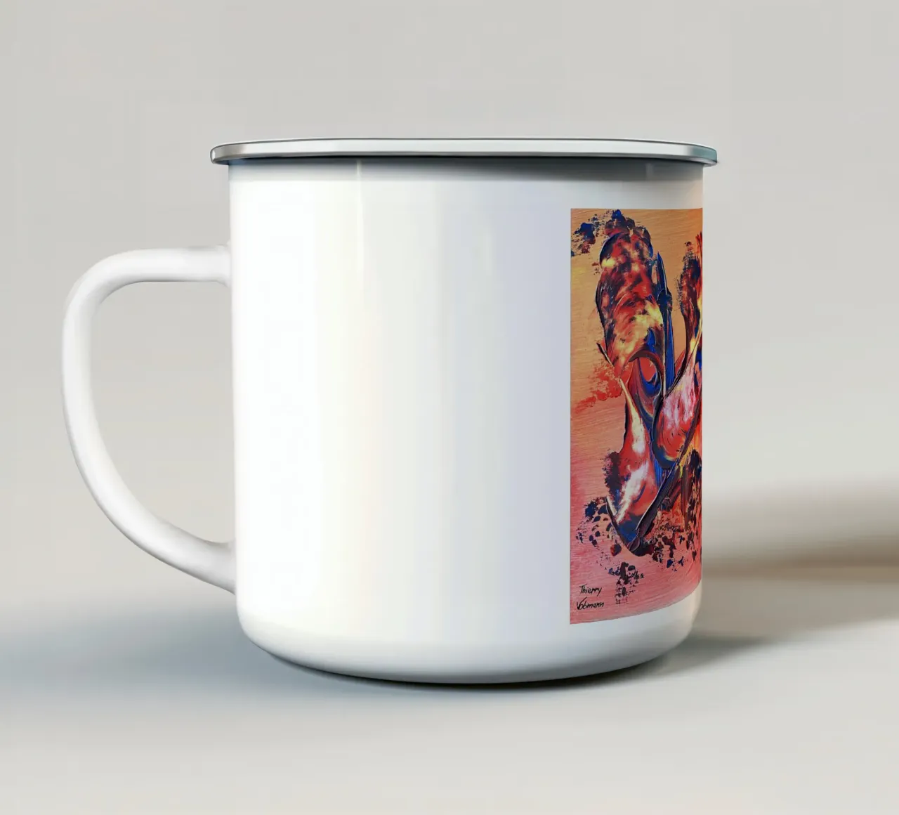 IDEAL GIFT 141 tazza in smalto da Thierry Vobmann Abstract painting