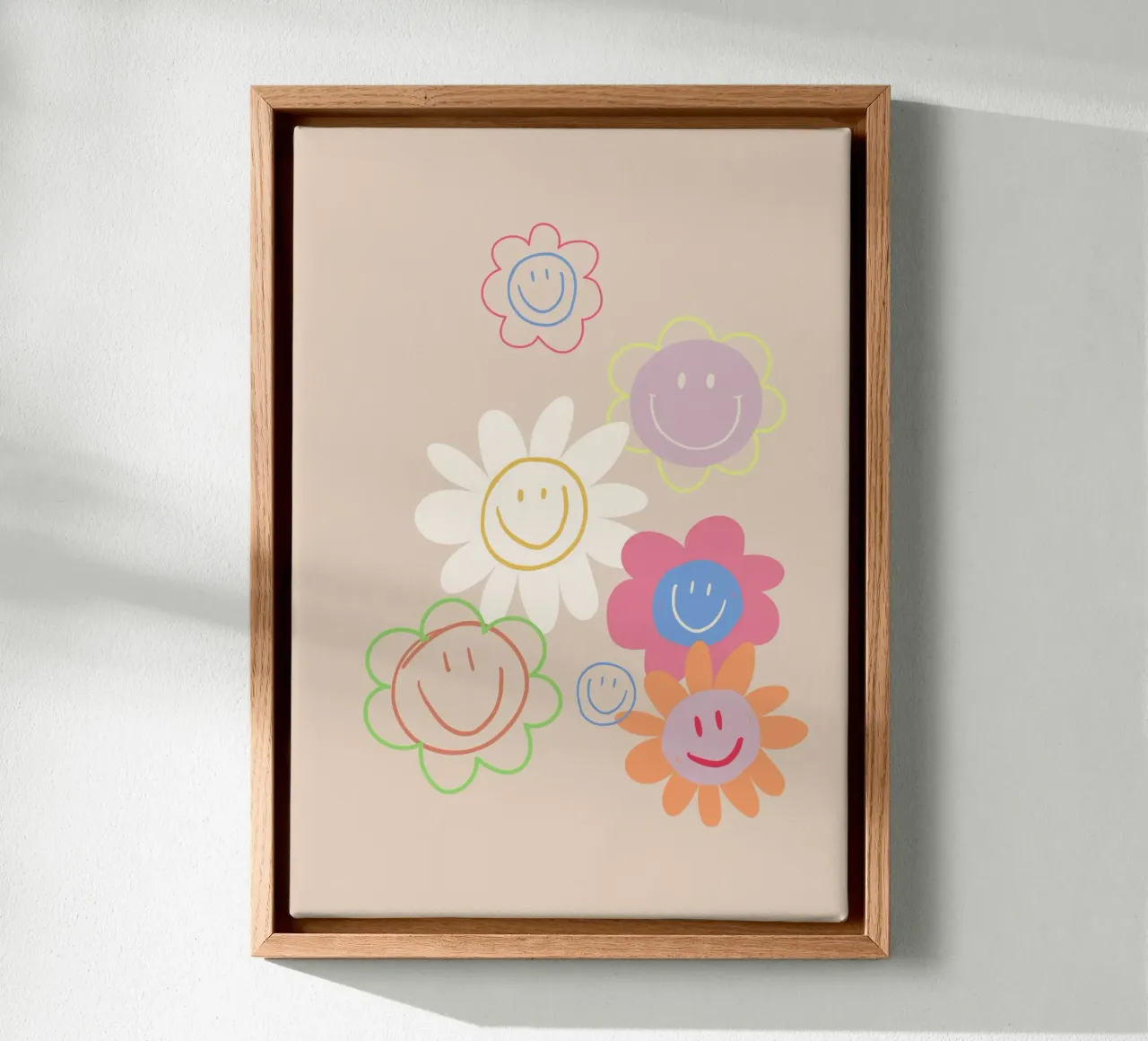 Flower Smile Faces canvas by KRUTH DESIGN