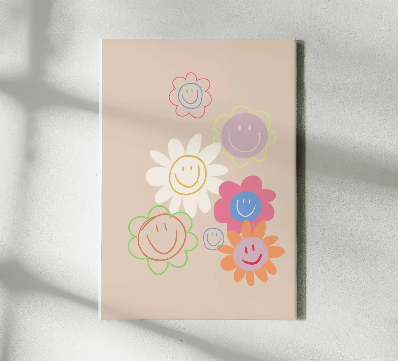 Flower Smile Faces canvas by KRUTH DESIGN