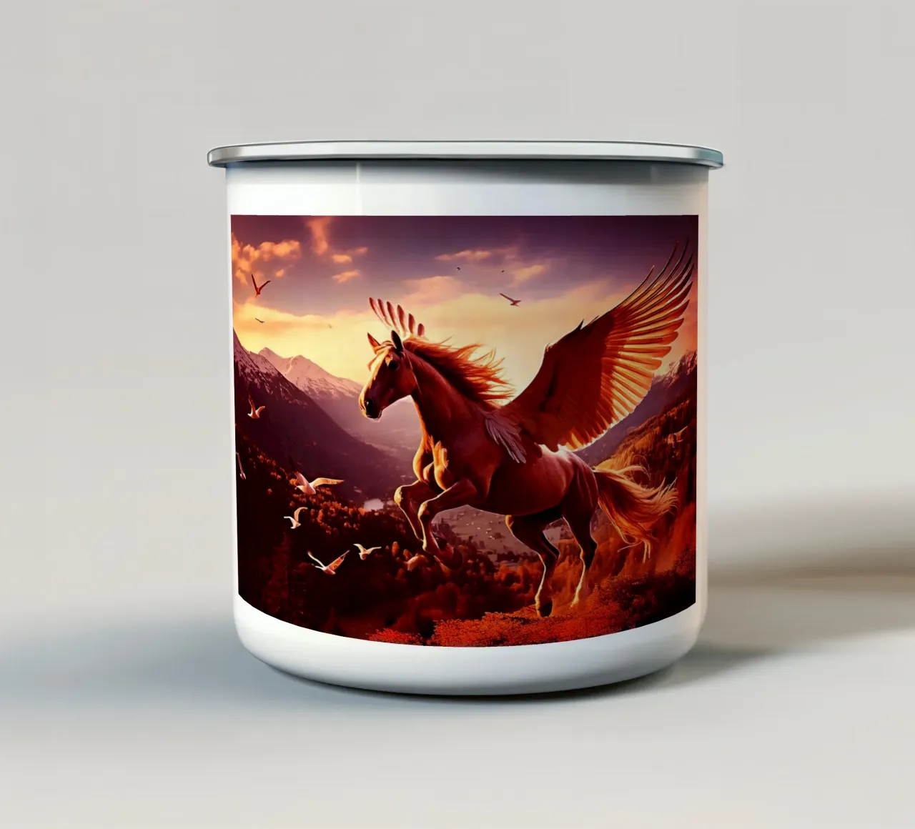 Cavallo alato 3. Rosso tazza in smalto da Thierry vobmann photography