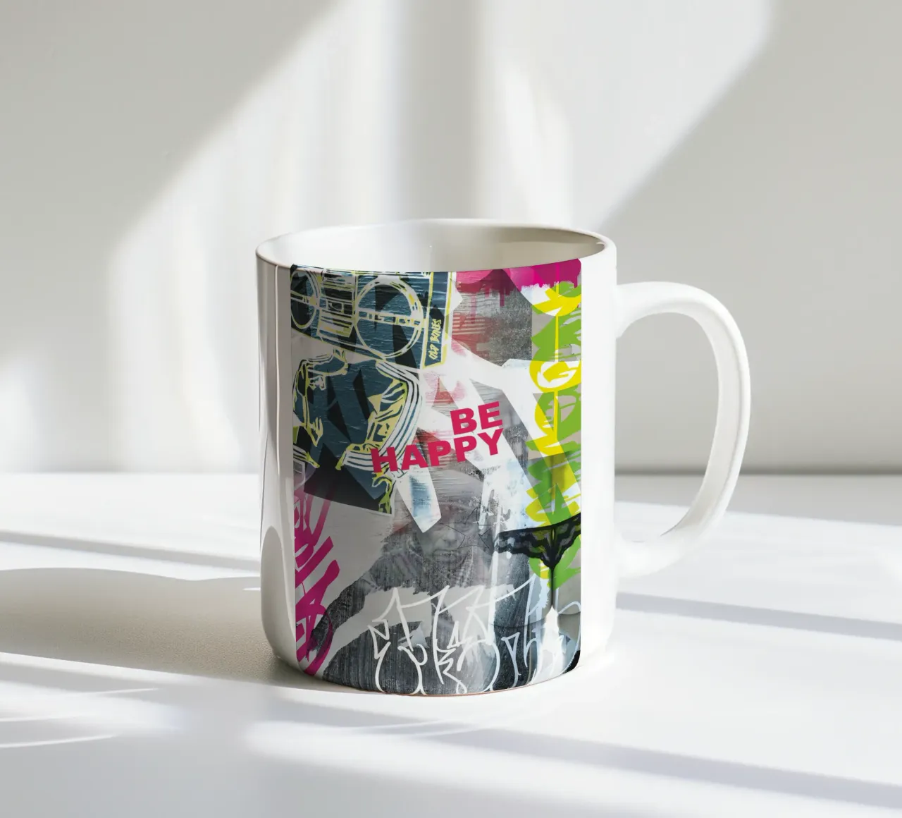 Be Happy tazza in ceramica da Flo Klein