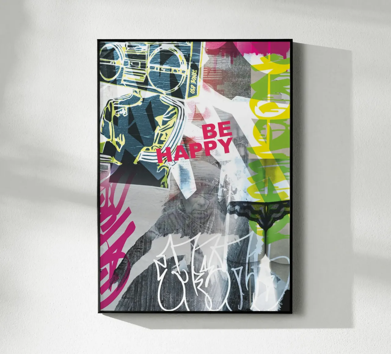 Be Happy acrylic glass by Flo Klein
