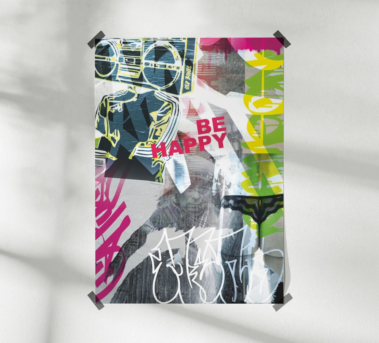 Be Happy Poster von Flo Klein