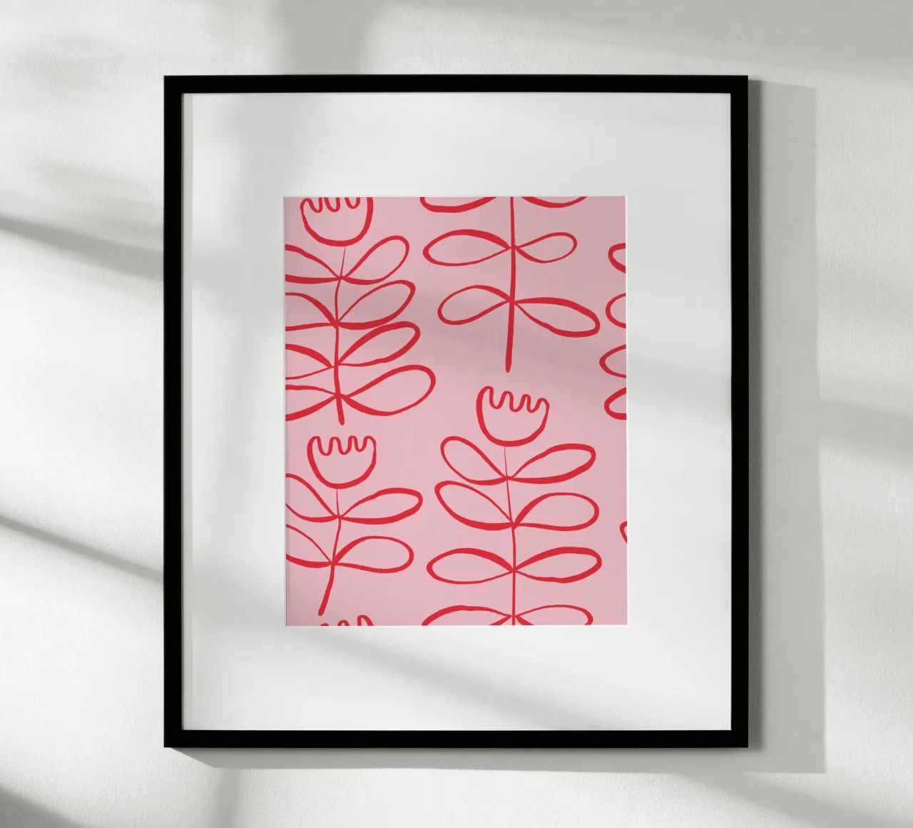 Pink Tulip poster con telaio in alluminio da KRUTH DESIGN