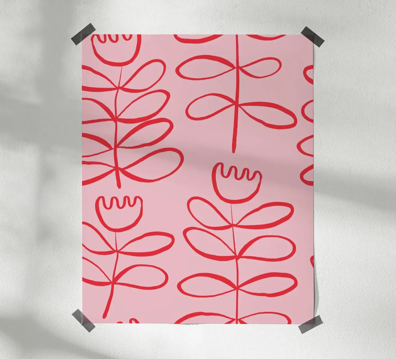 Pink Tulip poster con telaio in alluminio da KRUTH DESIGN