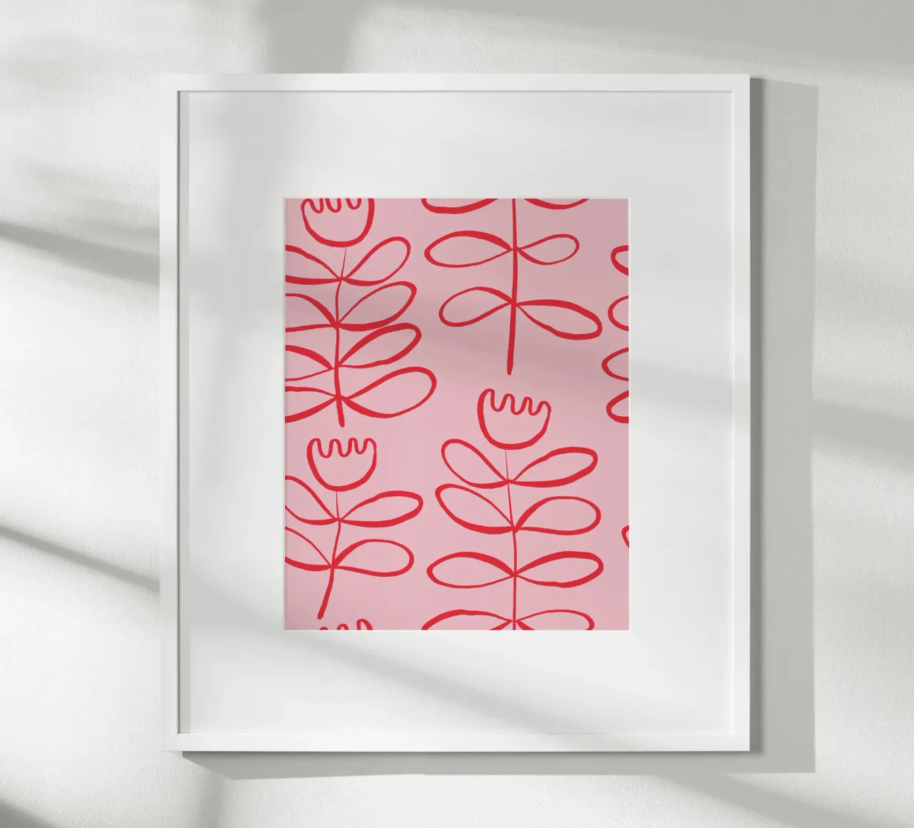 Pink Tulip poster con telaio in alluminio da KRUTH DESIGN