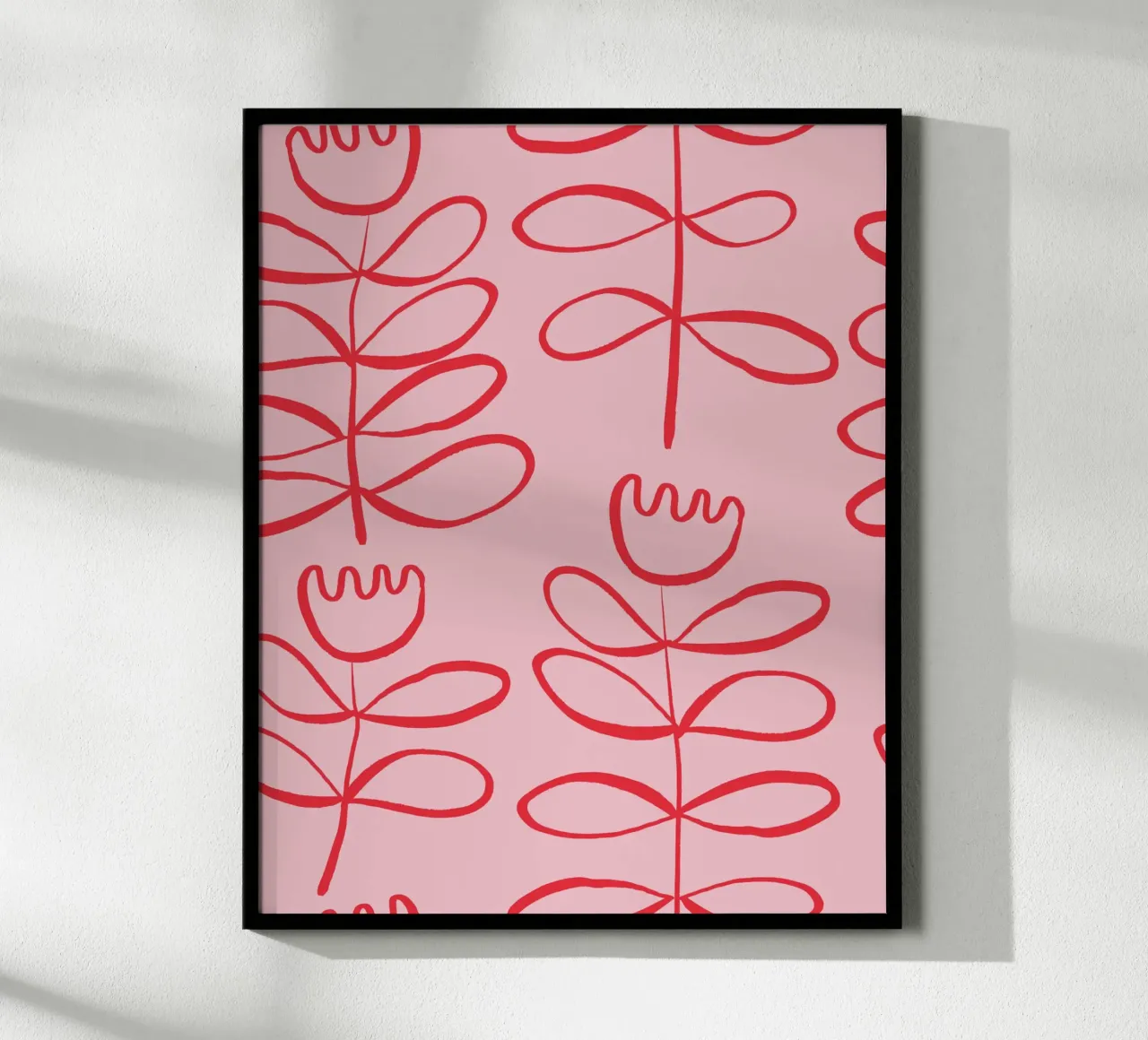 Pink Tulip poster con telaio in alluminio da KRUTH DESIGN