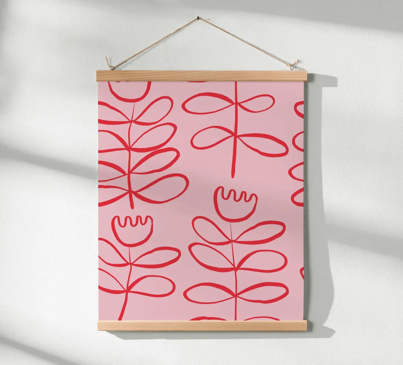 Pink Tulip poster con telaio in alluminio da KRUTH DESIGN