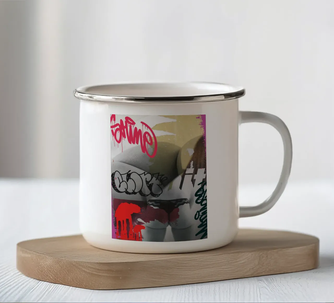 Graffiti DEZEIN tazza in smalto da Flo Klein