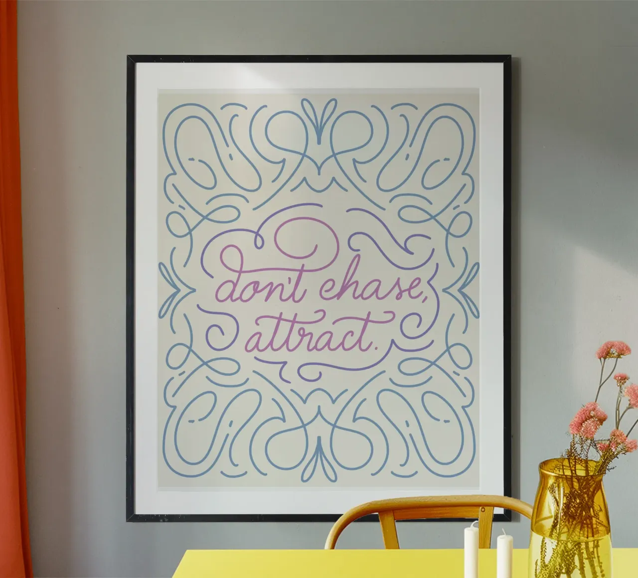 Don't chase, attract. carta hahnemühle da anisillustration