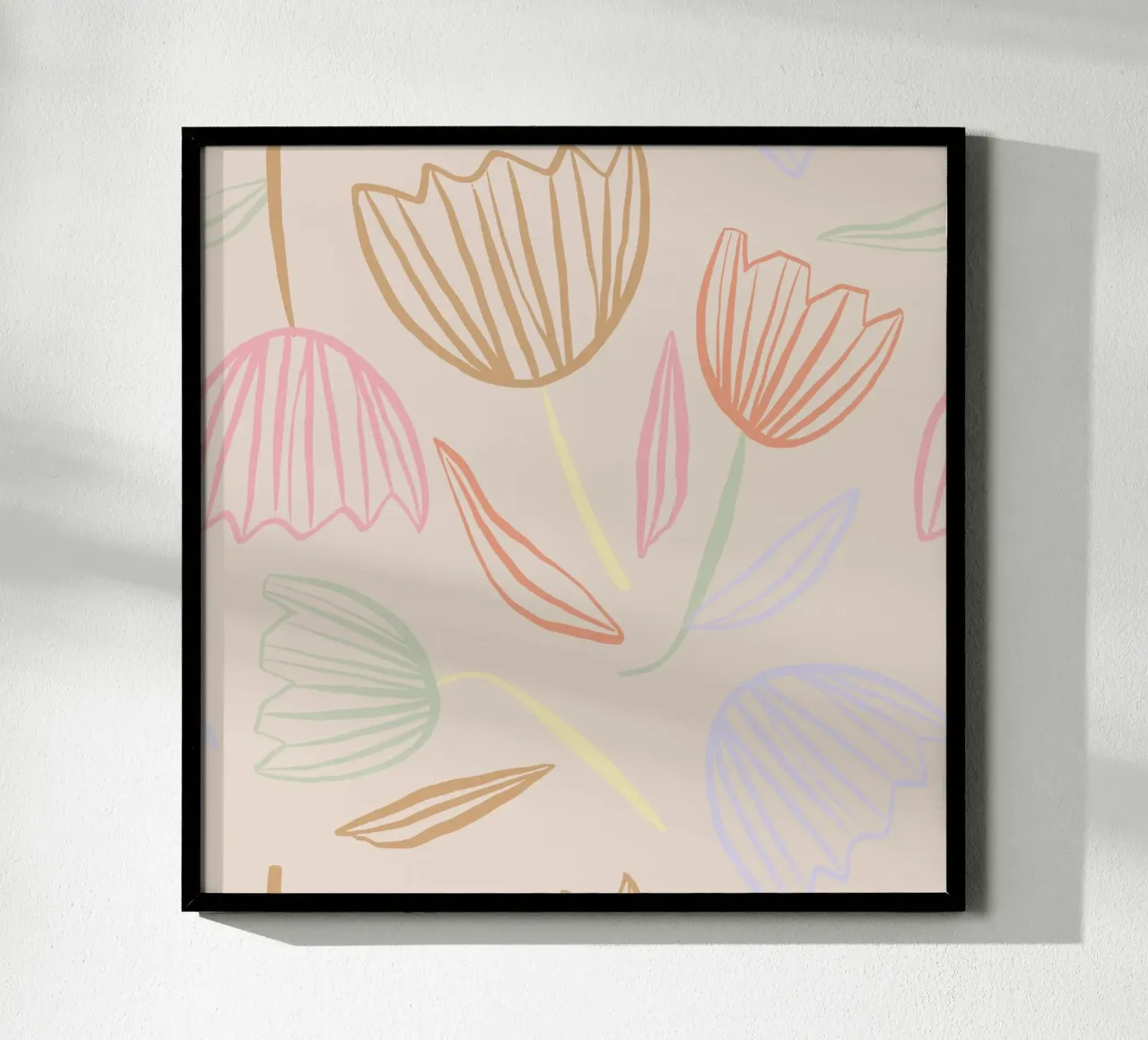 Allover Tulips poster con telaio in alluminio da KRUTH DESIGN