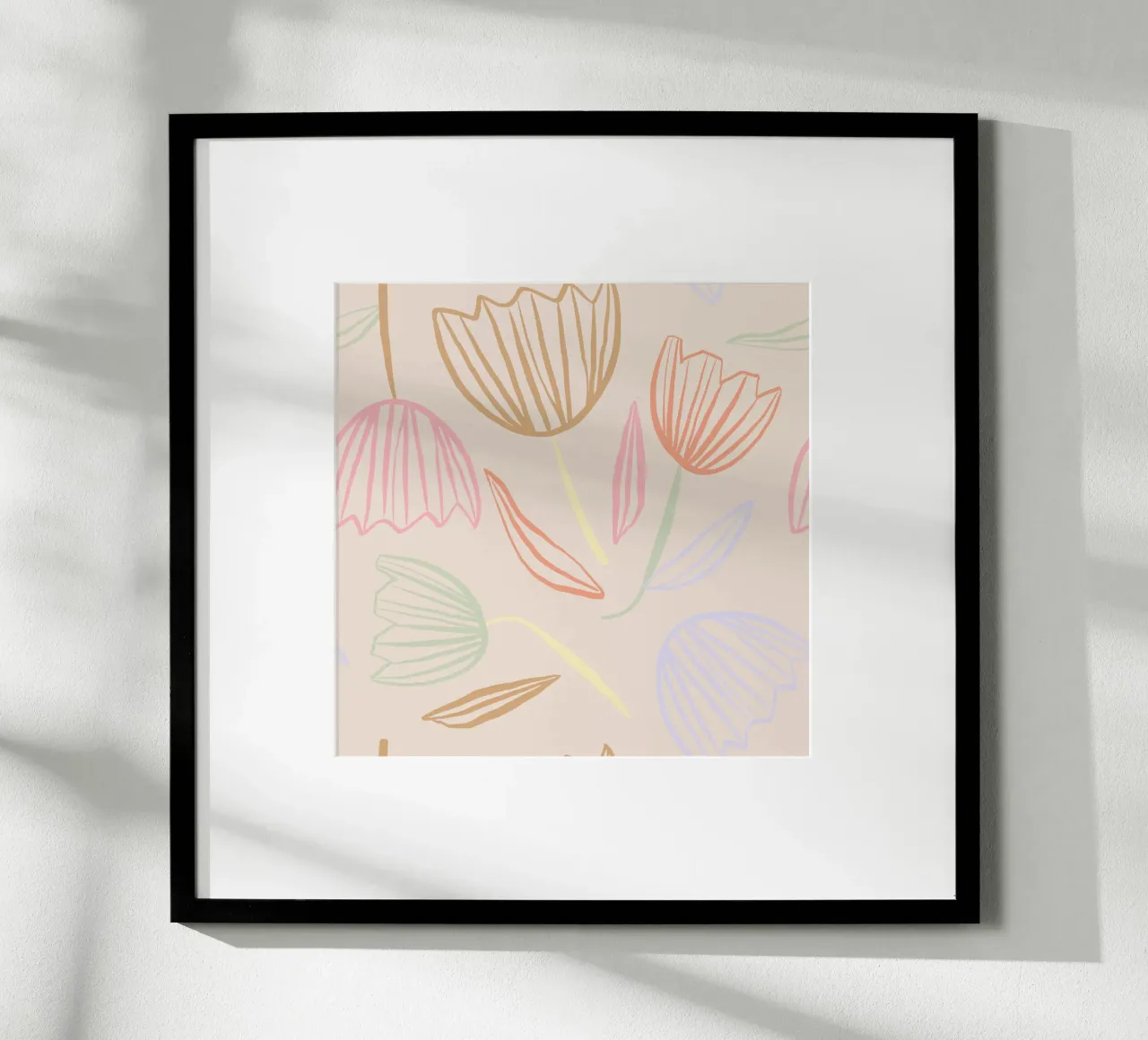 Allover Tulips poster con telaio in alluminio da KRUTH DESIGN