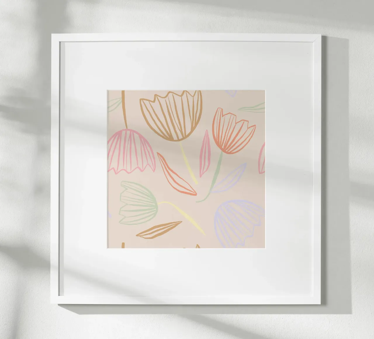 Allover Tulips poster con telaio in alluminio da KRUTH DESIGN