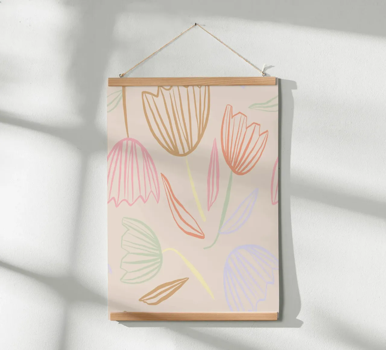 Allover Tulips poster con telaio in alluminio da KRUTH DESIGN
