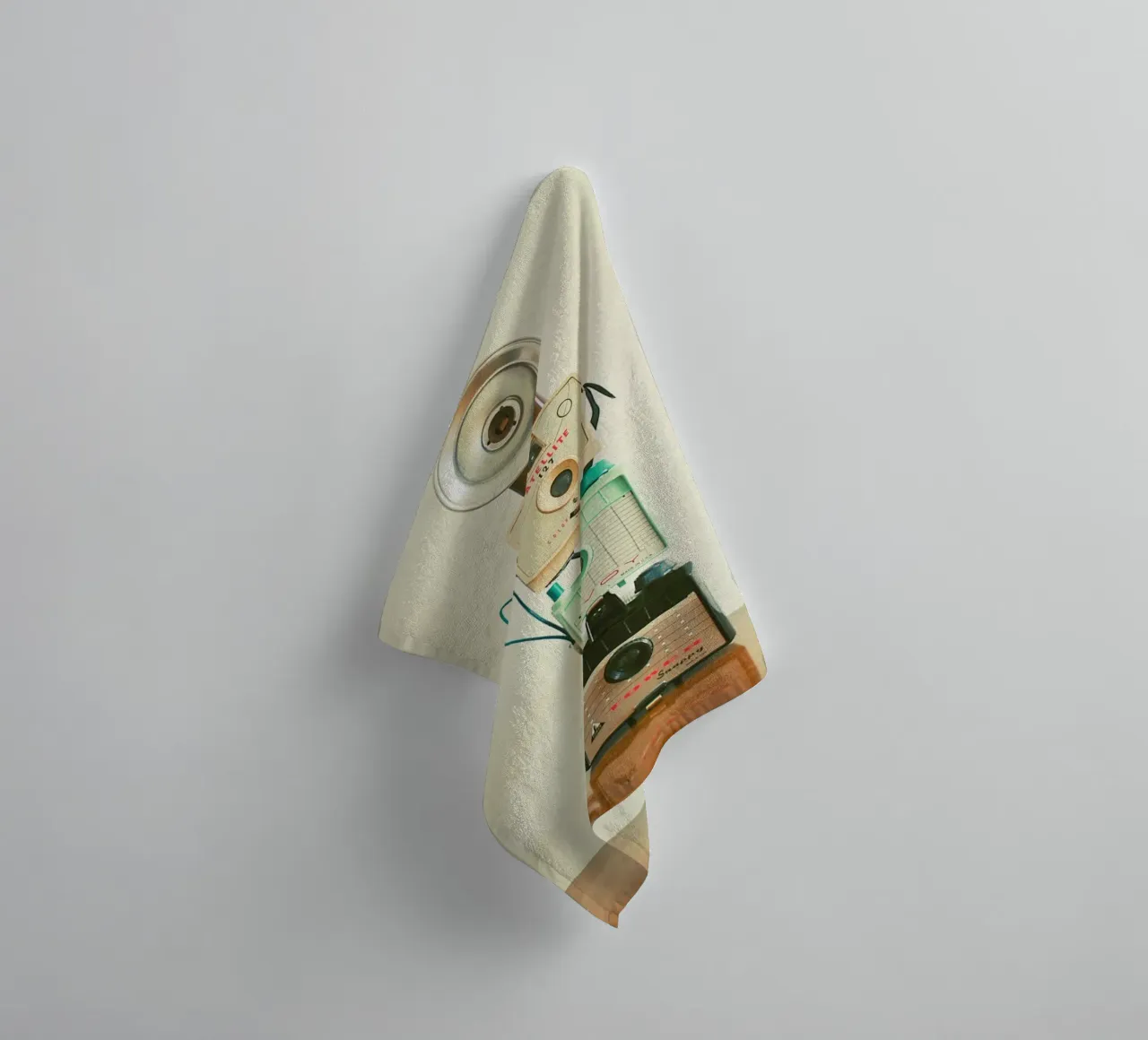 Tower of Cameras towel by Cassia Beck Photography
