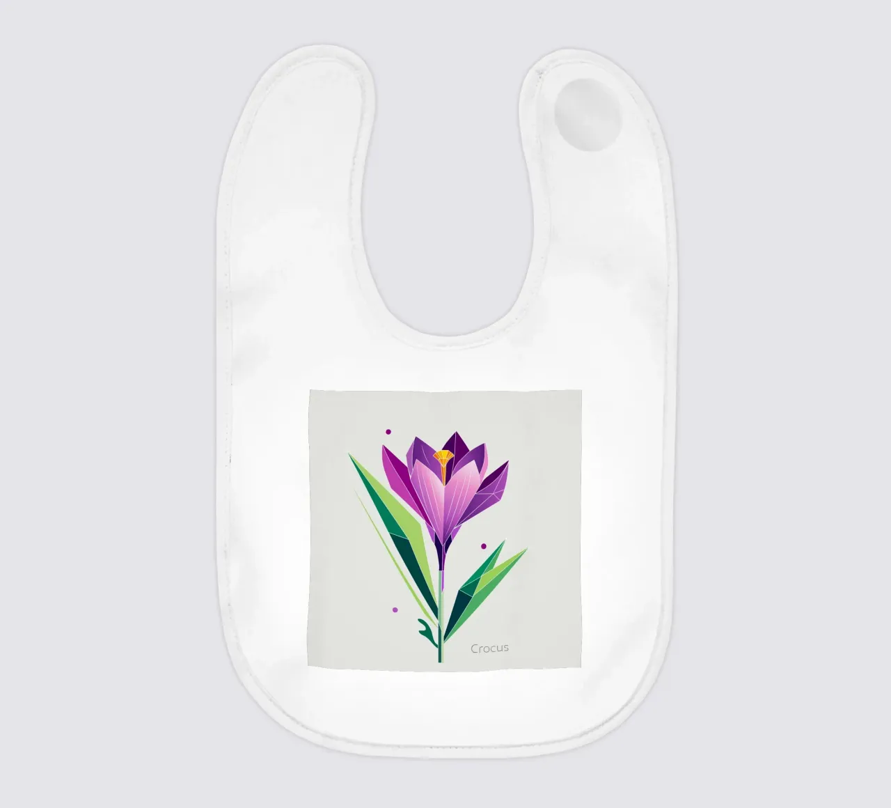 Geometric crocus - Spring in polygons baby bib by namosh