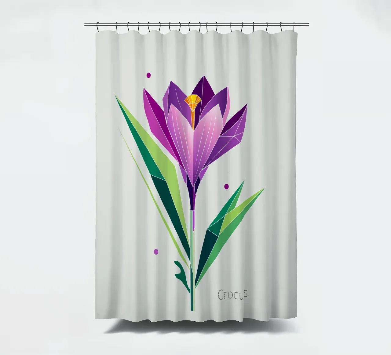 Geometric crocus - Spring in polygons shower curtain by namosh