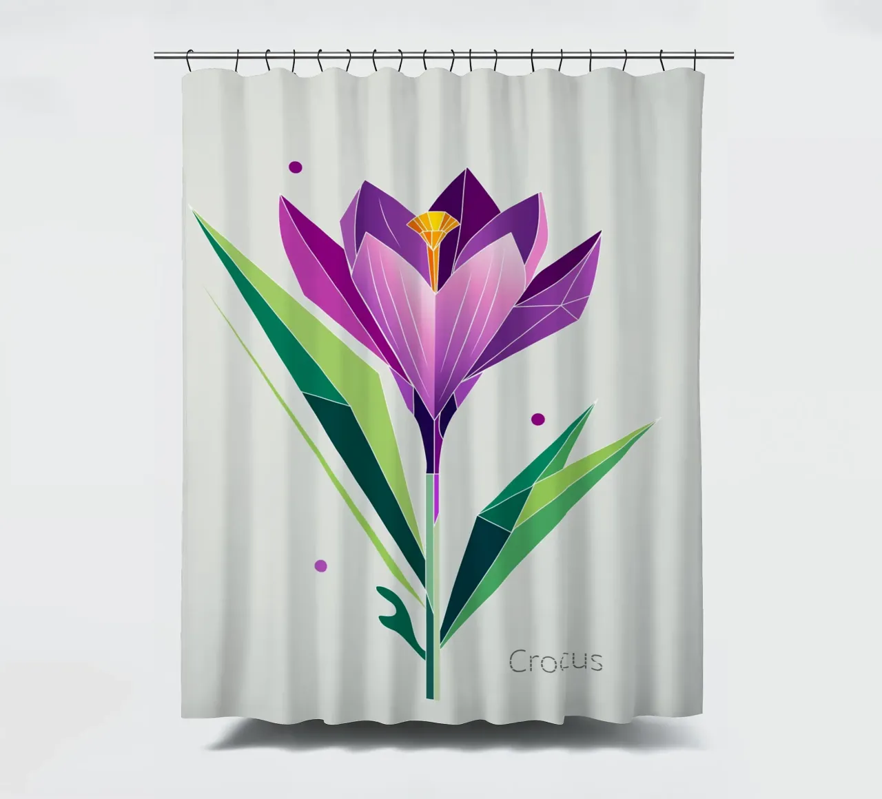 Geometric crocus - Spring in polygons shower curtain by namosh
